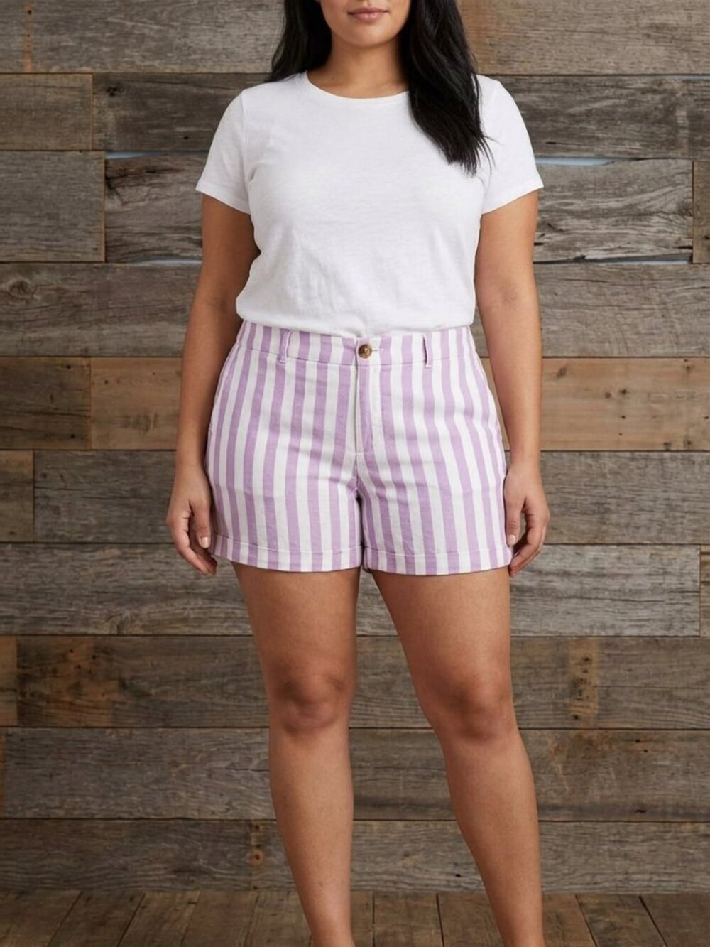 OLD Navy Size 10 White/Purple striped shorts